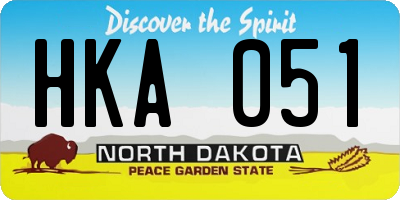 ND license plate HKA051