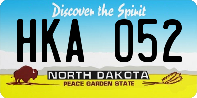 ND license plate HKA052