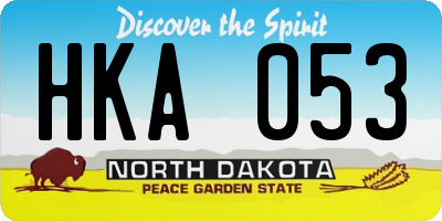 ND license plate HKA053