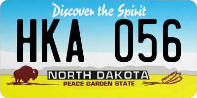 ND license plate HKA056