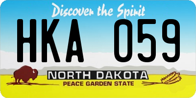 ND license plate HKA059