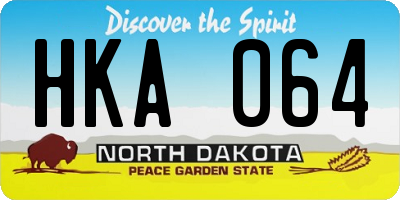 ND license plate HKA064