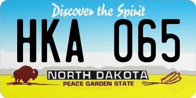 ND license plate HKA065