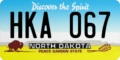ND license plate HKA067