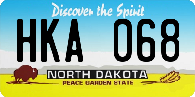 ND license plate HKA068