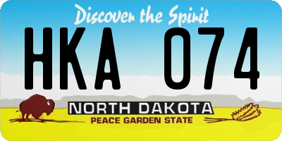ND license plate HKA074