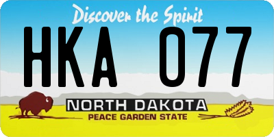ND license plate HKA077