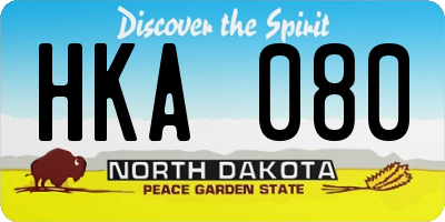 ND license plate HKA080