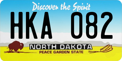 ND license plate HKA082