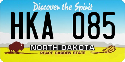 ND license plate HKA085