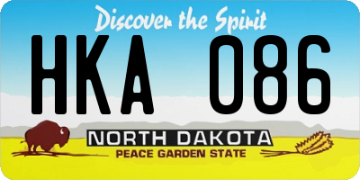 ND license plate HKA086