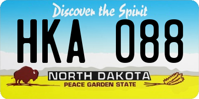 ND license plate HKA088