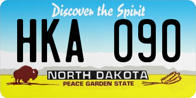 ND license plate HKA090