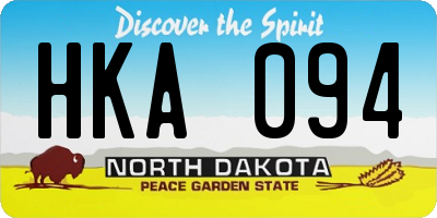 ND license plate HKA094