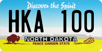 ND license plate HKA100