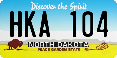 ND license plate HKA104