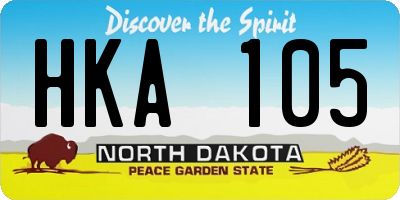 ND license plate HKA105