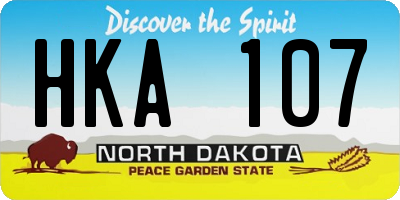 ND license plate HKA107