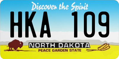 ND license plate HKA109