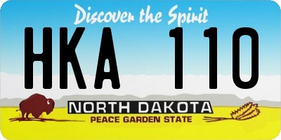 ND license plate HKA110