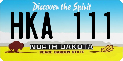 ND license plate HKA111