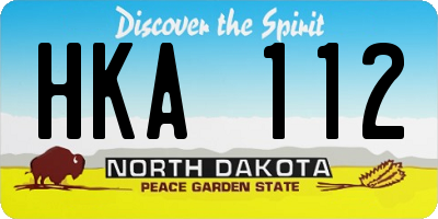 ND license plate HKA112