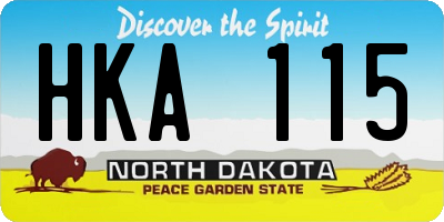 ND license plate HKA115