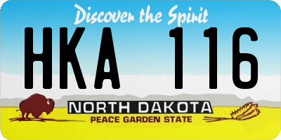 ND license plate HKA116