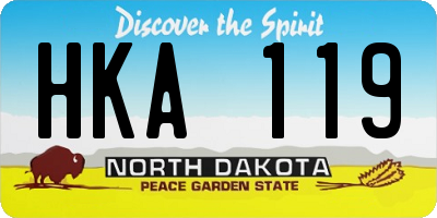 ND license plate HKA119