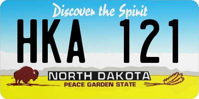 ND license plate HKA121