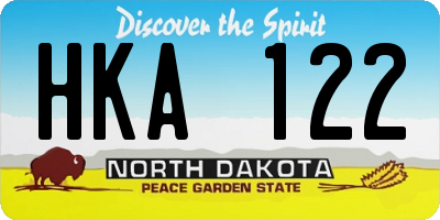 ND license plate HKA122