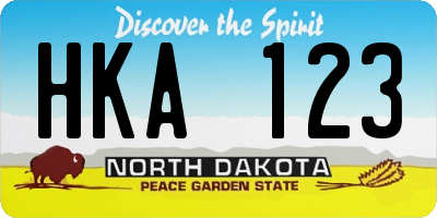 ND license plate HKA123