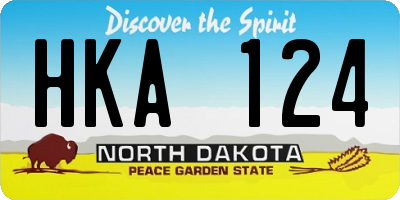 ND license plate HKA124