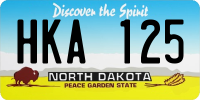 ND license plate HKA125