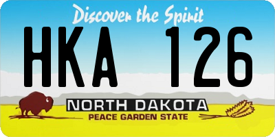 ND license plate HKA126