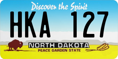 ND license plate HKA127