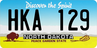 ND license plate HKA129