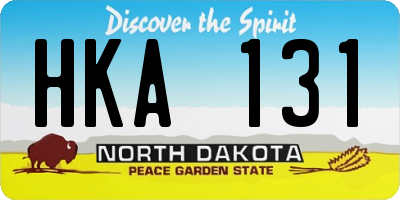 ND license plate HKA131