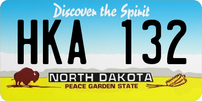 ND license plate HKA132