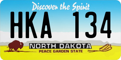 ND license plate HKA134