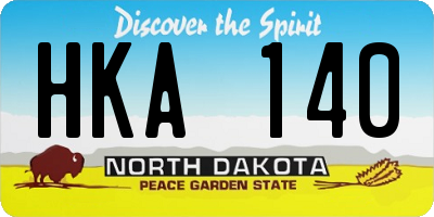 ND license plate HKA140