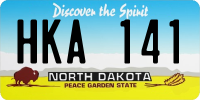 ND license plate HKA141