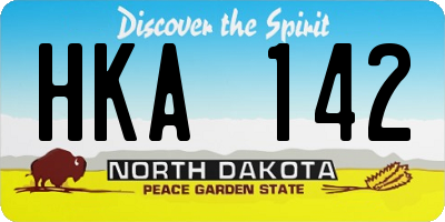 ND license plate HKA142