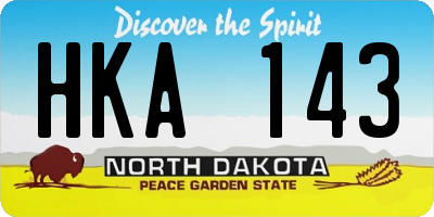 ND license plate HKA143