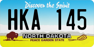 ND license plate HKA145