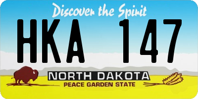 ND license plate HKA147