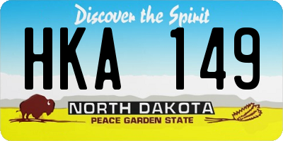 ND license plate HKA149