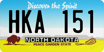 ND license plate HKA151