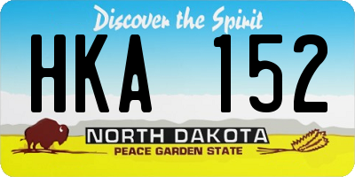 ND license plate HKA152