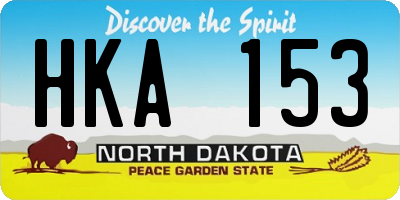 ND license plate HKA153